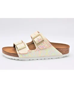 Sale L'Empreinte Chaussures BIRKENSTOCK ARIZONA SHINY SNAKE Cream