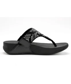 Cheap L'Empreinte Chaussures FITFLOP LULU CRYSTAL FEATHER noir