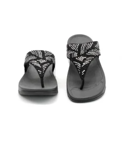 Cheap L'Empreinte Chaussures FITFLOP LULU CRYSTAL FEATHER noir