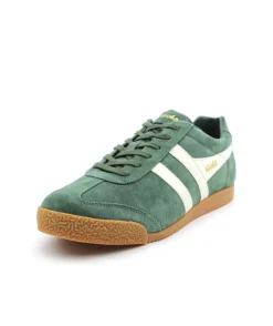 Shop L'Empreinte Chaussures GOLA HARRIER SUEDE EVERGREEN OFF WHITE vert