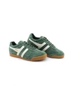 Shop L'Empreinte Chaussures GOLA HARRIER SUEDE EVERGREEN OFF WHITE vert