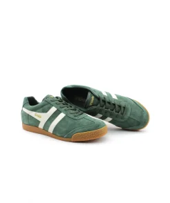 Shop L'Empreinte Chaussures GOLA HARRIER SUEDE EVERGREEN OFF WHITE vert