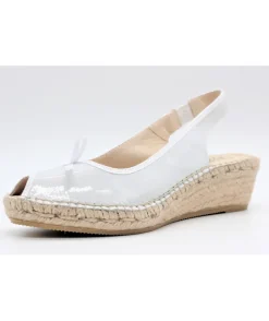 Best Sale L'Empreinte Chaussures LA MAISON DE L'ESPADRILLE 905 TALON BAS VERNIS blanc