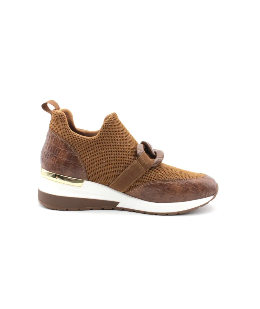 Sale L'Empreinte Chaussures REQINS IROKO CROCHET LAME cognac