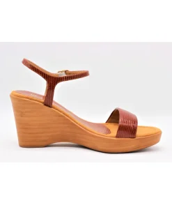 Shop L'Empreinte Chaussures UNISA RITA LEZARD marron