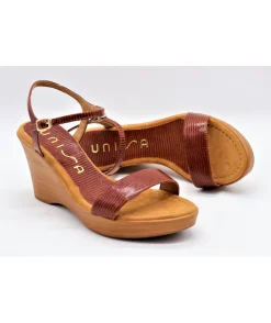 Shop L'Empreinte Chaussures UNISA RITA LEZARD marron